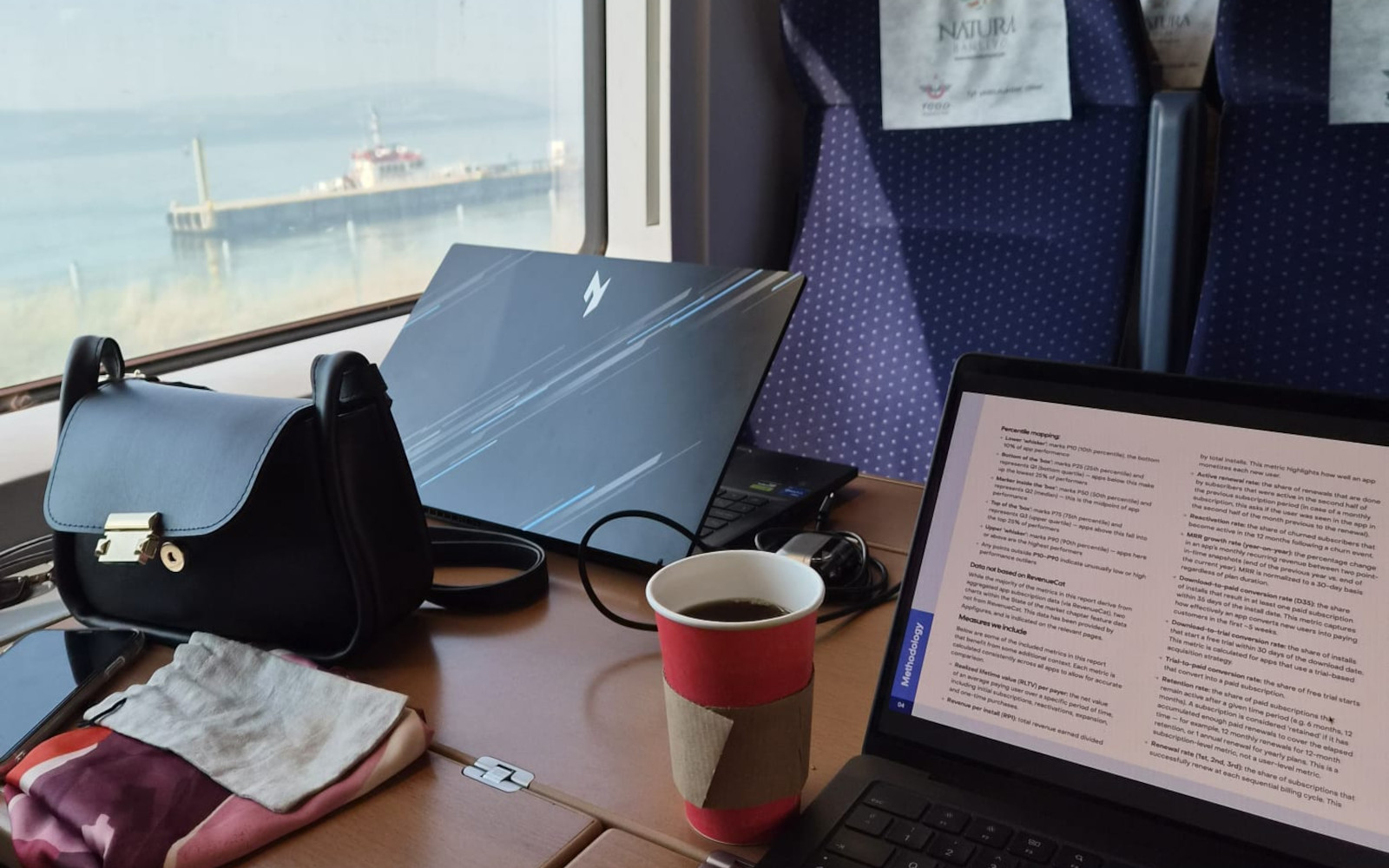 Working at train